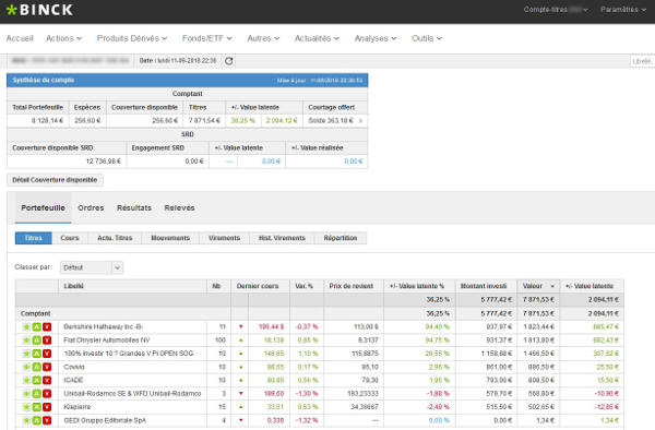 interface Binck