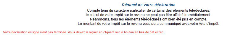 Résumé déclaration