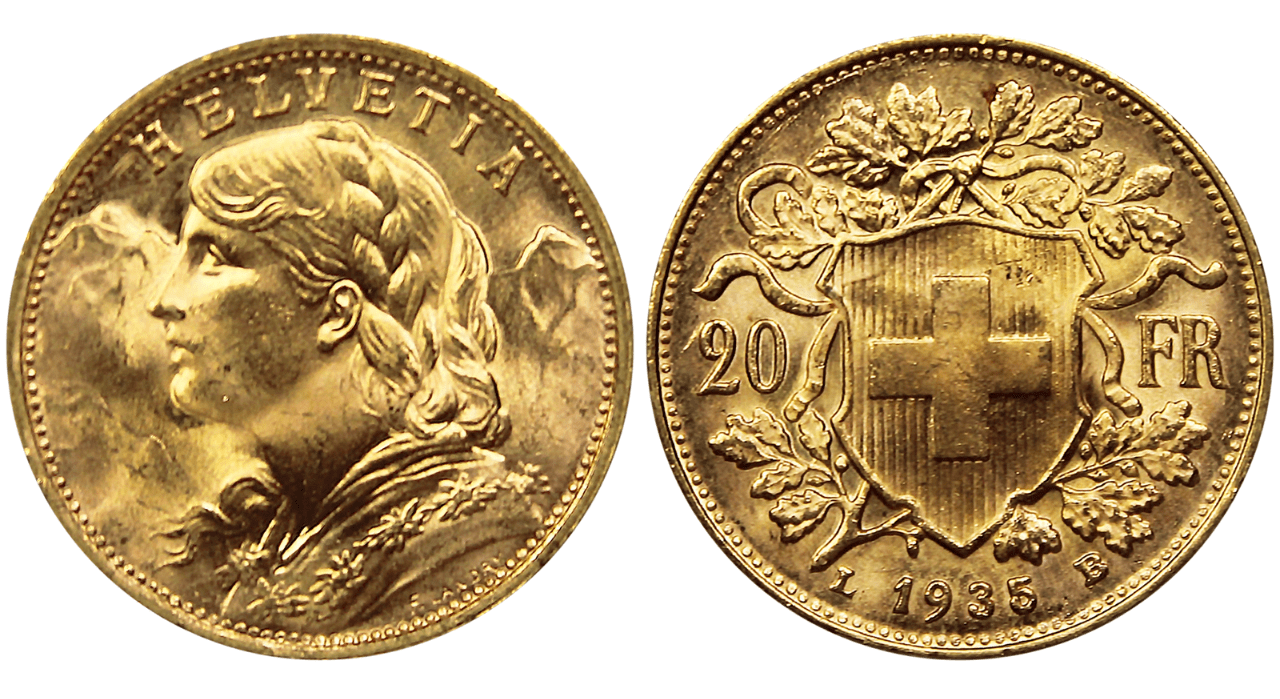 20 Francs Suisse Vreneli 1935L