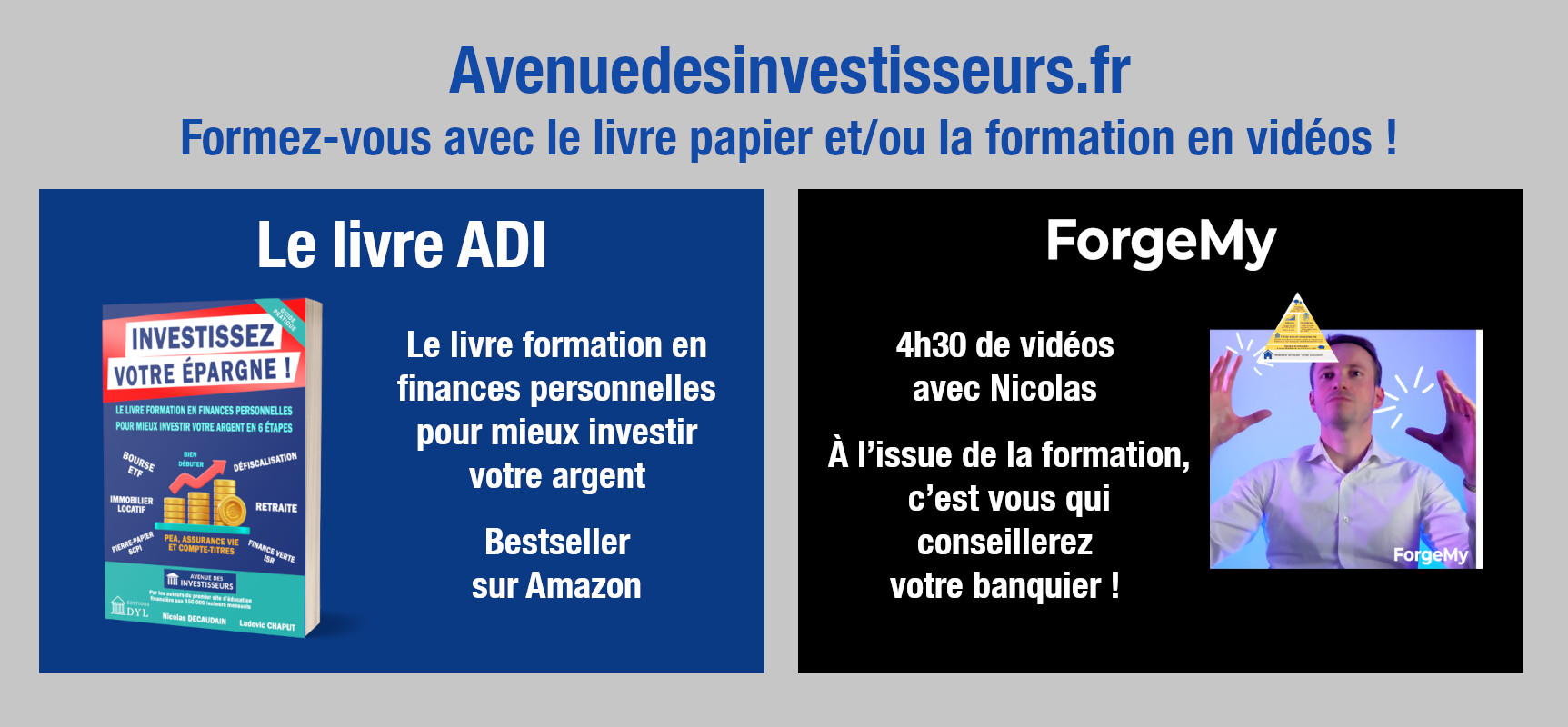 Livre et formation vidéo pour apprendre à investir avenue des investisseurs