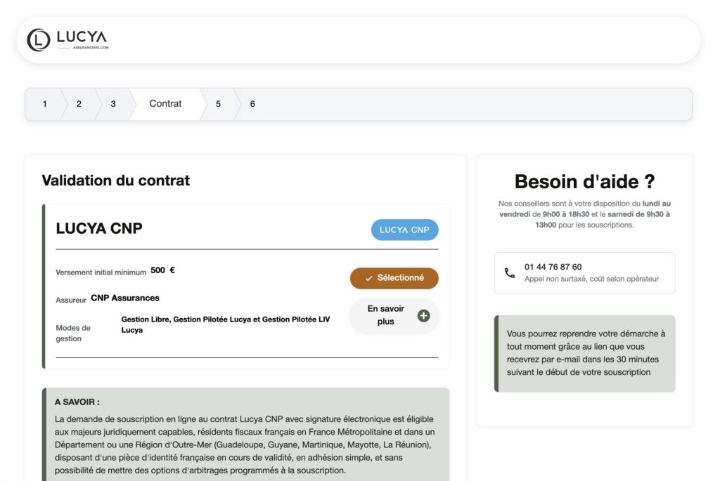 Choix contrat Lucya CNP
