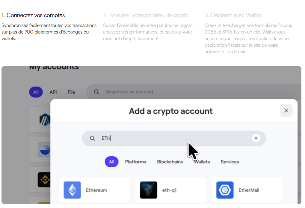 Etape connectez vos comptes