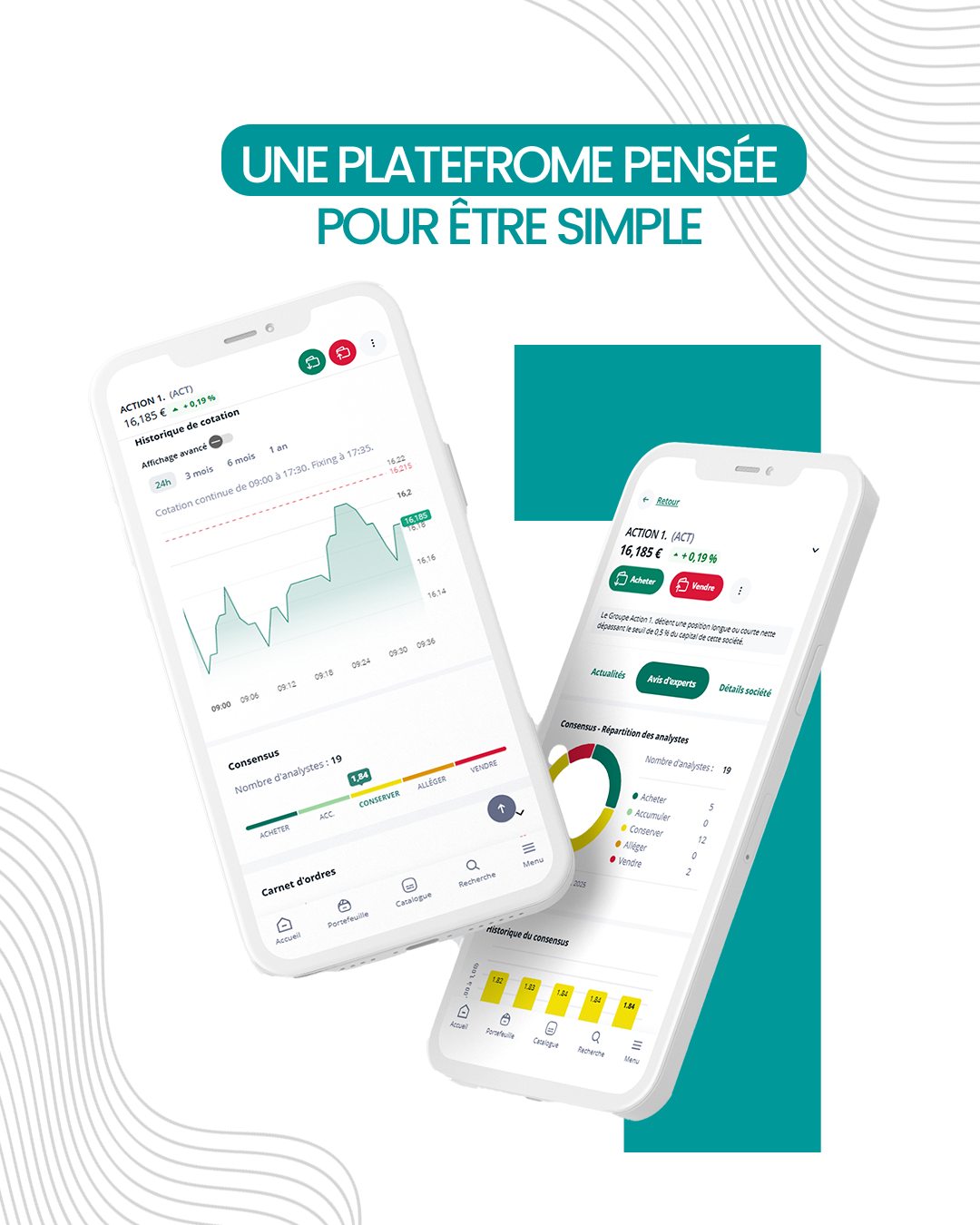 Interface mobile CA Bourse
