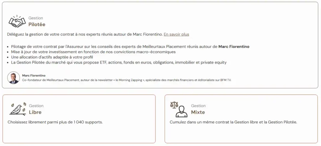 Les modes de gestion de Meilleurtaux Liberté Vie